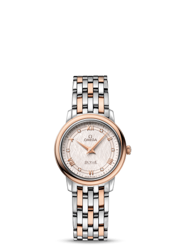 [424.20.27.60.52.003 (aka: 42420276052003)] De Ville Prestige Quartz 27.4 Stainless Steel / Red Gold / Vintage Silver Silk / Bracelet