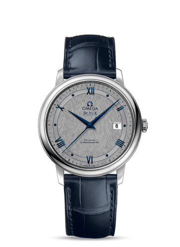 [424.13.40.20.06.002 (aka: 42413402006002)] De Ville Prestige Co-Axial 39.5 Stainless Steel / Vintage Grey Silk / Bracelet