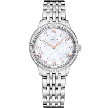 [434.15.30.60.55.001] De Ville Quartz 30 Stainless Steel - Diamond / Pink / Bracelet
