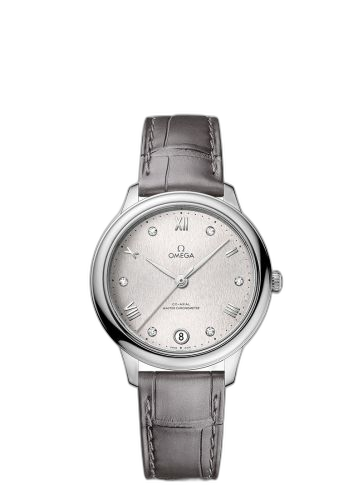 [434.13.34.20.52.001] De Ville Master Chronometer 34 Stainless Steel / Silver - Diamond / Bracelet