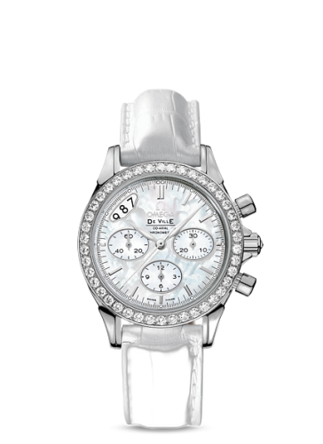 [422.18.35.50.05.002 (aka: 42218355005002)] De Ville Co-Axial 35 Chronograph Stainless Steel Diamond / MOP / Strap