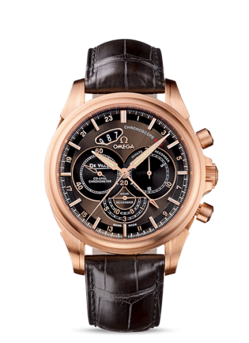 [422.53.44.52.13.001 (aka: 42253445213001)] De Ville Co-Axial 44 Chronoscope GMT Red Gold / Brown