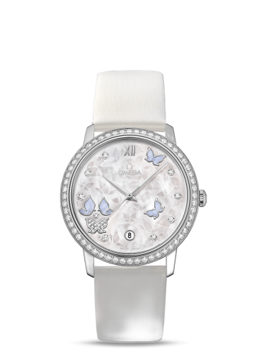 [424.57.37.20.55.002 (aka: 42457372055002)] De Ville Prestige Co-Axial 36.8 White Gold / MOP Butterfly / Diamond