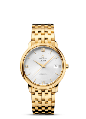 [424.50.37.20.02.002 (aka: 42450372002002)] De Ville Prestige Co-Axial 36.8 Yellow Gold / Silver / Bracelet