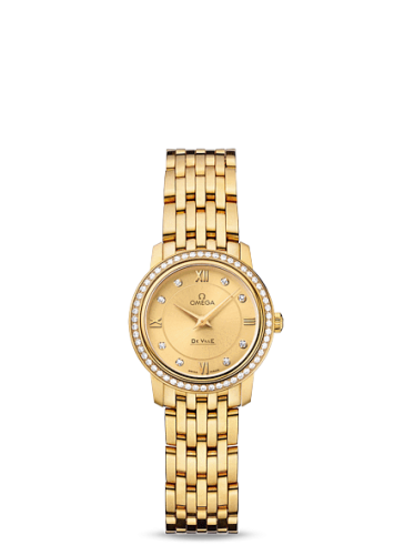 [424.55.24.60.58.001 (aka: 42455246058001)] De Ville Prestige Quartz 24.4 Yellow Gold / Diamond / Bracelet