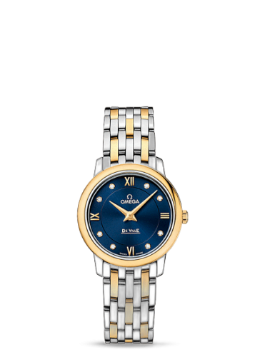 [424.20.27.60.53.002 (aka: 42420276053002)] De Ville Prestige Quartz 27.4 Stainless Steel / Yellow Gold / Blue / Bracelet