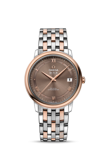 [424.20.37.20.13.001 (aka: 42420372013001)] De Ville Prestige Co-Axial 36.8 Stainless Steel / Red Gold / Vintage Brown / Bracelet