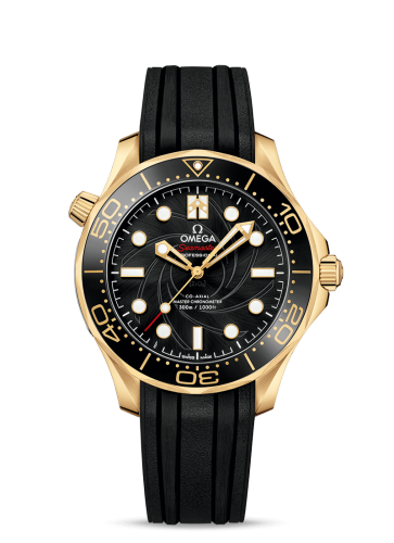 [210.62.42.20.01.001 (aka: 21062422001001)] Seamaster Diver 300M Master Co-Axial 42 James Bond Yellow Gold / Black / Rubber
