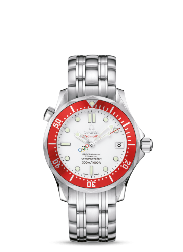 [212.30.36.20.04.001 (aka: 21230362004001)] Seamaster Diver 300M Co-Axial 36.25 Stainless Steel / White / Bracelet / Vancouver Olympics