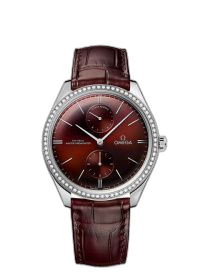 [435.18.40.22.11.001 (aka: 43518402211001)] De Ville Trésor Master Chronometer Power Reserve Stainless Steel / Diamond / Burgundy