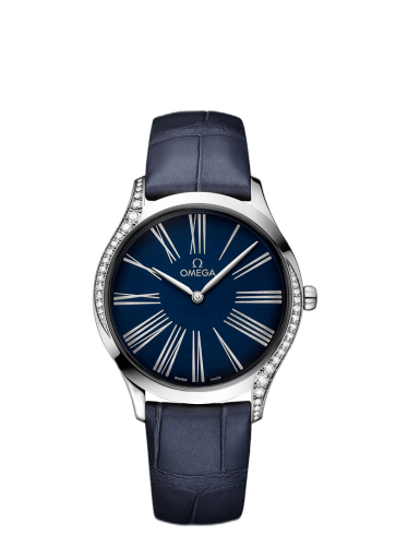 [428.18.36.60.03.001 (aka: 42818366003001)] De Ville Trésor 36 Stainless Steel / Blue - Roman / Alligator