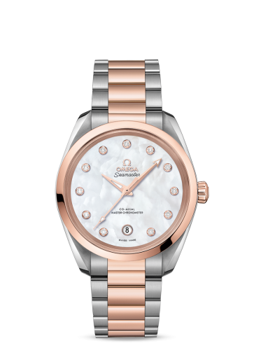 [220.20.38.20.55.001 (aka: 22020382055001)] Seamaster Aqua Terra 150M Master Chronometer 38 Stainless Steel / Sedna Gold / MOP / Bracelet