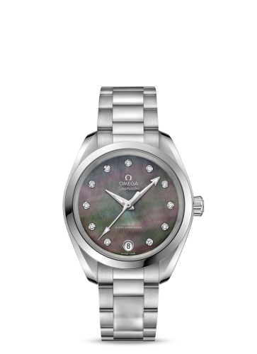 [220.10.34.20.57.001 (aka: 22010342057001)] Seamaster Aqua Terra 150M Master Chronometer 34 Stainless Steel / Brown MOP / Bracelet