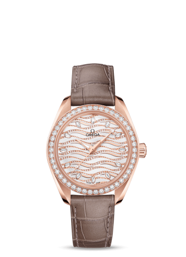 [220.58.34.20.99.006 (aka: 22058342099006)] Seamaster Aqua Terra 150M Master Chronometer 34 Sedna Gold / Diamond / Wave Diamond / Alligator
