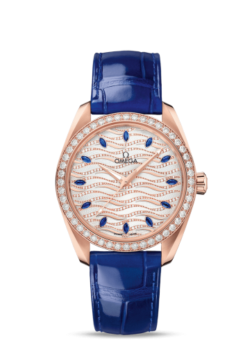 [220.58.38.20.99.005 (aka: 22058382099005)] Seamaster Aqua Terra 150M Master Chronometer 38 Sedna Gold / Diamond / Wave Sapphire / Alligator