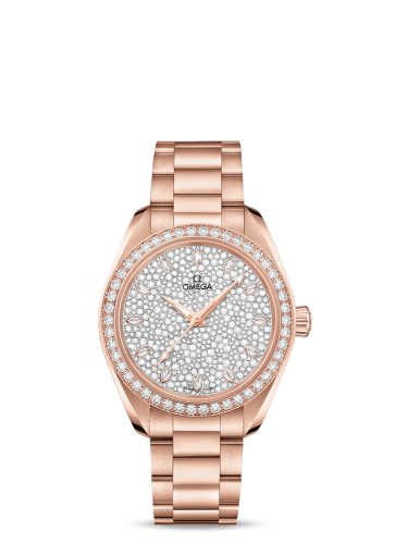 [220.55.34.20.99.003 (aka: 22055342099003)] Seamaster Aqua Terra 150M Master Chronometer 34 Sedna Gold / Diamond / Snow Diamond / Bracelet