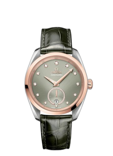 [220.23.38.20.60.001] Seamaster Aqua Terra 150M Master Chronometer Small Seconds 38 Stainless Steel / Sedna Gold / Green - Diamond / Alligator