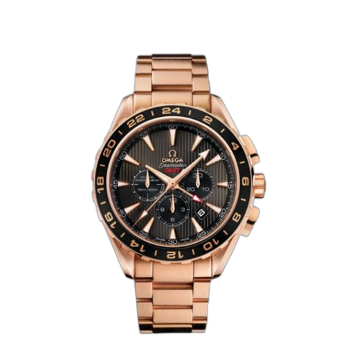 [231.50.44.52.06.001 (aka: 23150445206001)] Seamaster Aqua Terra 150M Co-Axial 44 GMT Chronograph Red Gold / Grey / Bracelet
