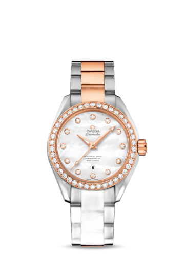 [231.25.34.20.55.005 (aka: 23125342055005)] Seamaster Aqua Terra 150M Master Co-Axial 34 Stainless Steel / Sedna Gold / Diamond / MOP