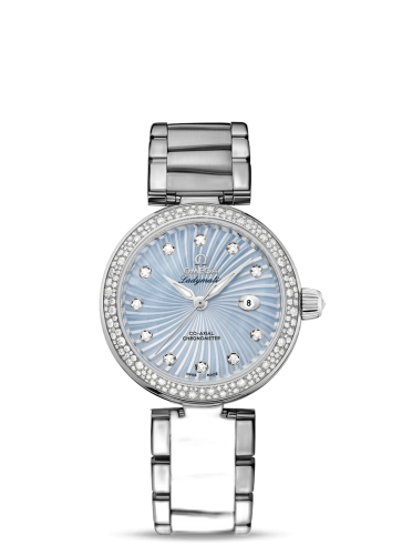 [425.35.34.20.57.002 (aka: 42535342057002)] LadyMatic Co-Axial 34 Stainless Steel / Diamond / Blue MOP / Bracelet