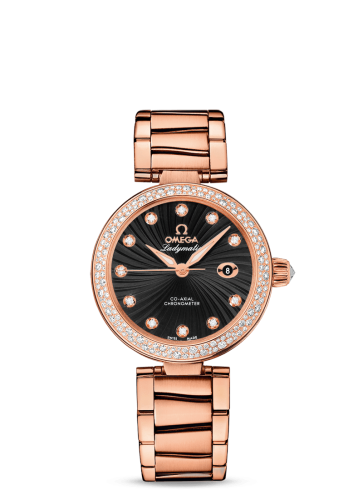 [425.65.34.20.51.001 (aka: 42565342051001)] LadyMatic Co-Axial 34 Red Gold / Diamond / Black / Bracelet