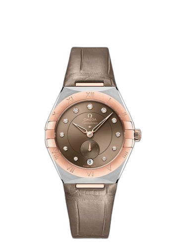 [131.23.34.20.63.001] Constellation Master Chronometer Small Seconds 34 Stainless Steel / Sedna Gold / Brown - Diamond