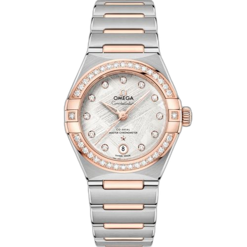 [131.25.29.20.99.001 (aka: 13125292099001)] Constellation Manhattan 29 Co-Axial Master Chronometer Stainless Steel - Sedna Gold - Diamond / Silver Meteorite