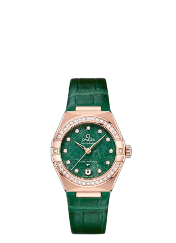 [131.58.29.20.99.004] Constellation Manhattan 29 Co-Axial Master Chronometer Sedna Gold / Diamond / Green Aventurine