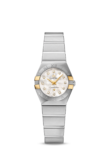 [123.20.24.60.55.006 (aka: 12320246055006)] Constellation Quartz 24 Brushed Stainless Steel / Gold Claws / MOP