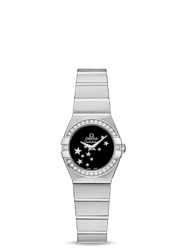 [123.15.24.60.01.001 (aka: 12315246001001)] Constellation Quartz 24 Brushed Stainless Steel / Diamond / Black Star