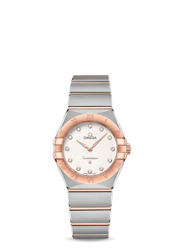 [131.20.28.60.52.001 (aka: 13120286052001)] Constellation Manhattan 28 Quartz Stainless Steel / Sedna Gold / Silver Diamond