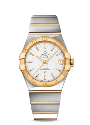 [123.20.38.21.02.006 (aka: 12320382102006)] Constellation Co-Axial 38 Stainless Steel / Yellow Gold / Silver Slik