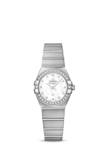 [123.55.24.60.55.017 (aka: 12355246055017)] Constellation Quartz 24 Brushed White Gold / Diamond / MOP
