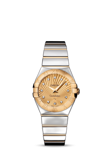 [123.20.27.60.58.002 (aka: 12320276058002)] Constellation Quartz 27 Polished Stainless Steel / Yellow Gold / Champagne Supernova