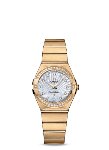 [123.55.27.60.55.003 (aka: 12355276055003)] Constellation Quartz 27 Brushed Yellow Gold / Diamond / MOP Supernova
