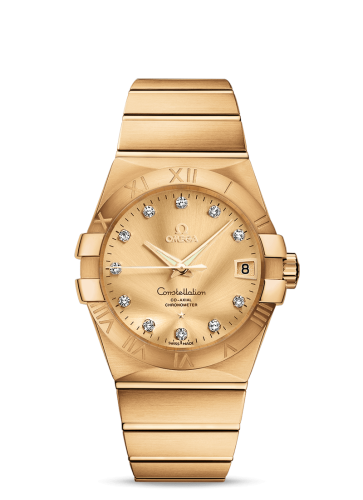 [123.50.38.21.58.001 (aka: 12350382158001)] Constellation Co-Axial 38 Yellow Gold / Champagne