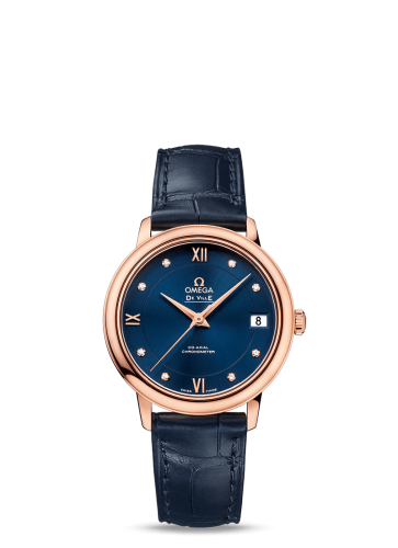 [424.53.33.20.53.001 (aka: 42453332053001)] De Ville Prestige Co-Axial 32.7 Red Gold / Blue