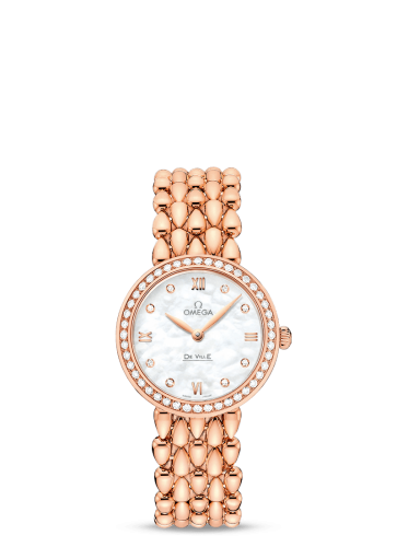 [424.55.27.60.55.004 (aka: 42455276055004)] De Ville Prestige Dewdrop Quartz 27.4 Red Gold / MOP / Diamond / Bracelet