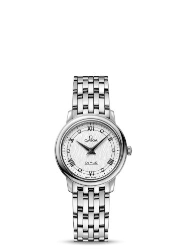 [424.10.27.60.52.002 (aka: 42410276052002)] De Ville Prestige Quartz 27.4 Stainless Steel / Vintage Silver Silk / Bracelet