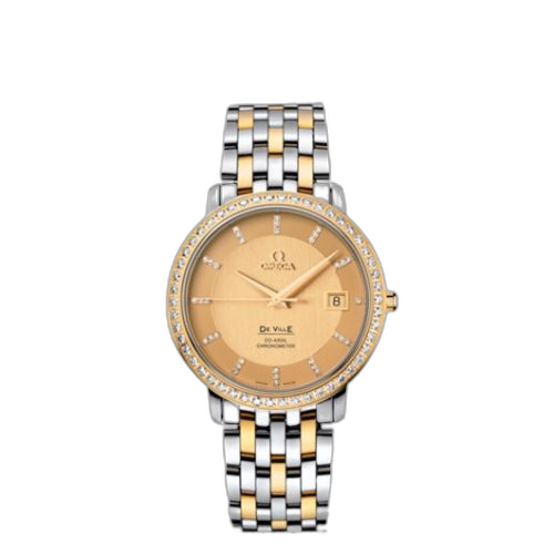 [413.25.37.20.58.001 (aka: 41325372058001)] De Ville Prestige Co-Axial 36.5 Stainless Steel / Yellow Gold / Diamond / Bracelet