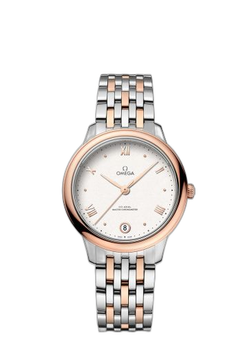 [434.20.34.20.02.001 (aka: 43420342002001)] De Ville Master Chronometer 34 Stainless Steel - Sedna Gold / White / Bracelet