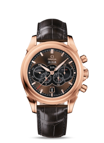 [422.53.41.52.13.001 (aka: 42253415213001)] De Ville Co-Axial 41 Chronograph 4 Counters Red Gold / Brown / Alligator