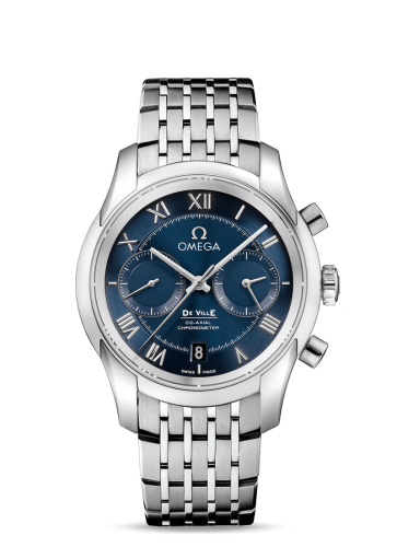 [431.10.42.51.03.001 (aka: 43110425103001)] De Ville Co-Axial 42 Chronograph Stainless Steel / Blue / Bracelet