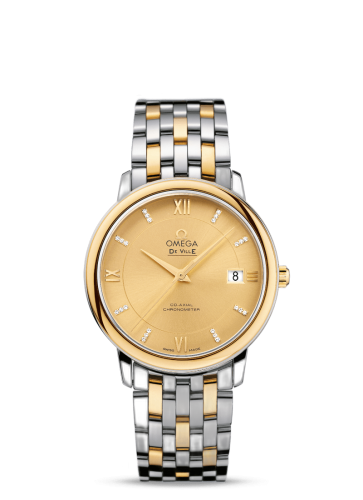 [424.20.37.20.58.001 (aka: 42420372058001)] De Ville Prestige Co-Axial 36.8 Stainless Steel / Yellow Gold / Champagne / Bracelet