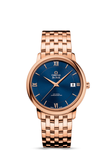 [424.50.37.20.03.002 (aka: 42450372003002)] De Ville Prestige Co-Axial 36.8 Red Gold / Blue / Bracelet