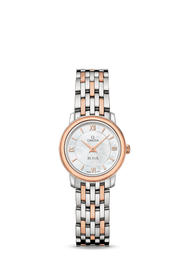 [424.20.24.60.05.002 (aka: 42420246005002)] De Ville Prestige Quartz 24.4 Stainless Steel / Red Gold / MOP / Bracelet