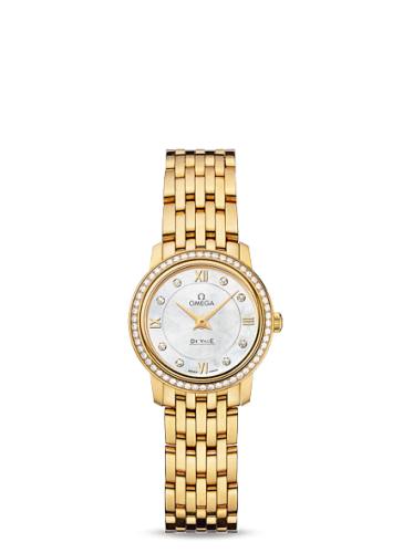 [424.55.24.60.55.001 (aka: 42455246055001)] De Ville Prestige Quartz 24.4 Yellow Gold / Diamond / MOP