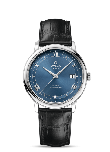 [424.13.40.20.03.002 (aka: 42413402003002)] De Ville Prestige Co-Axial 39.5 Stainless Steel / Vintage Blue