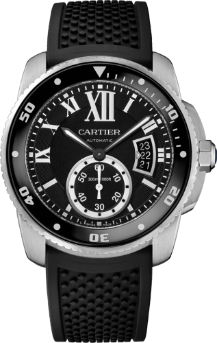 [W7100056] Calibre de Cartier Diver Stainless Steel / Black / Rubber