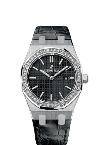 [67651ST.ZZ.D002CR.01] Royal Oak 67651 Quartz Stainless Steel / Black / Strap